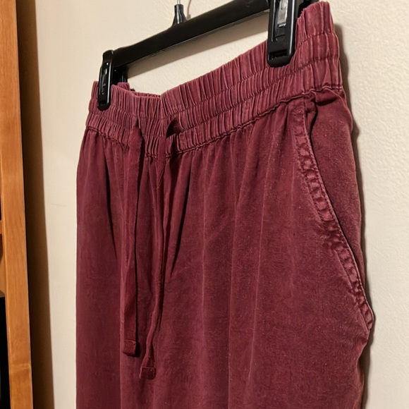 Wonderly Linen & Lyocell Joggers Plus Sz 2Xl in Burgundy - Picture 5 of 10